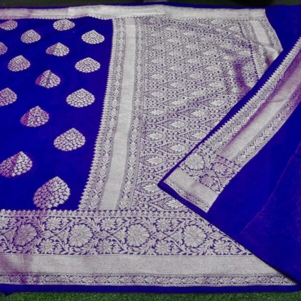 Banarasi Semi Georgette Silk Dyeable Saree