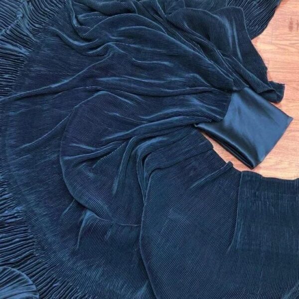Pure Soft Silk Saree With Heavy Crush - Image 6