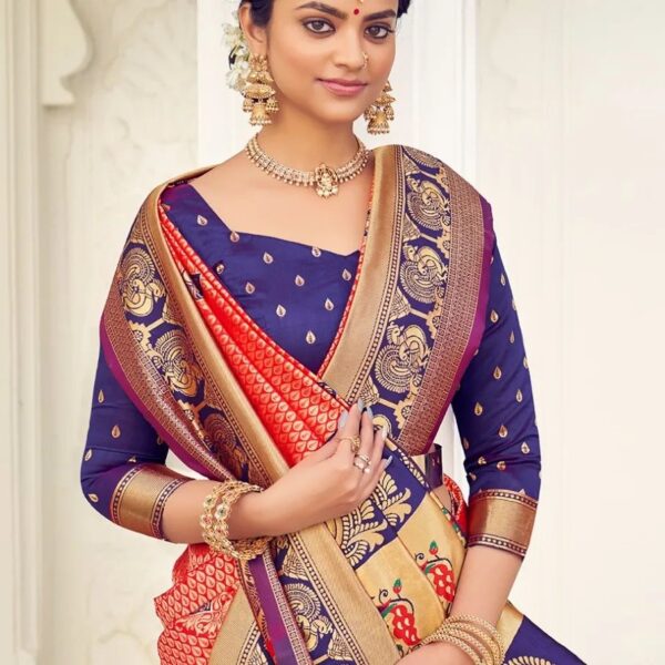 Beautiful Paithani Silk Saree with Brocade Pattern